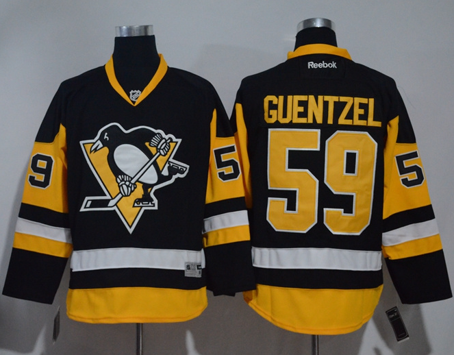 Penguins #59 Jake Guentzel Black Alternate Stitched NHL Jersey